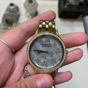 Michka Swarvovski Crystal Women's Gold Tone Watch